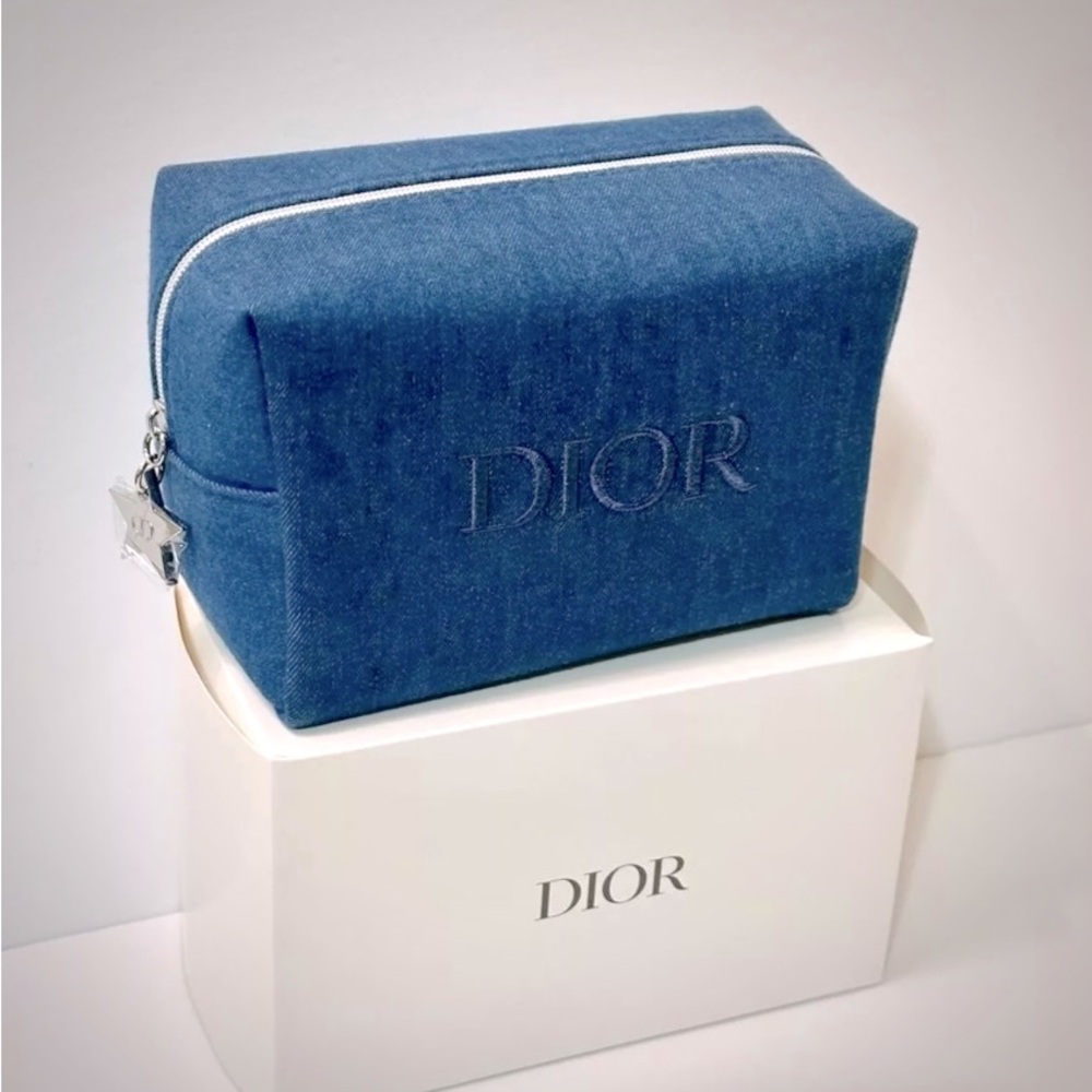 DIOR beauty denim cosmetic pouch bag Limited Edition 2024